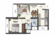 1 BHK Type B Floor Plan